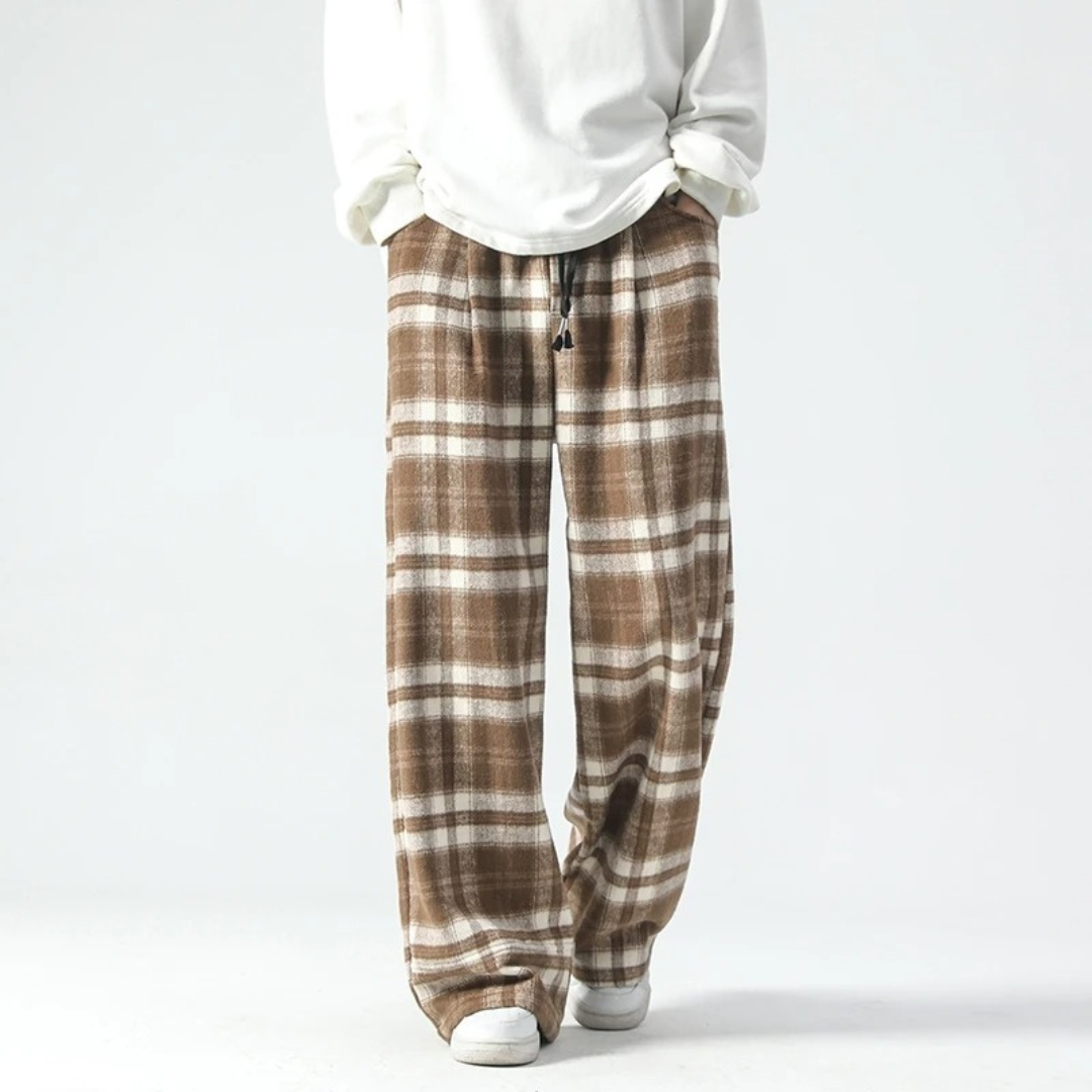 Vintage Color Plaid Trousers